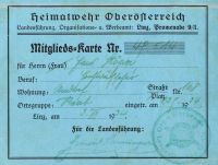 Ausweis - Heimwehr Oberösterreich